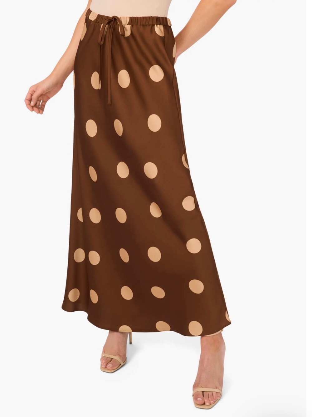 New Parker Women's Polka Dot Drawstring Maxi Skirt Size XS